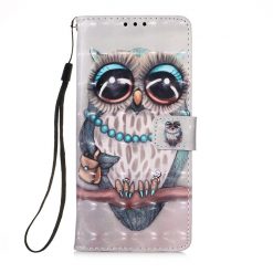 Knižkové puzdro Trendy Colored case Sova – Samsung Galaxy A54 5G