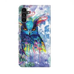 Kryty na mobil | Knižkové puzdro Trendy Cross case Farebná sova – Samsung Galaxy A14 4G/5G | Kryty na mobil