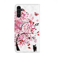 Kryty na mobil | Knižkové puzdro Trendy Cross case Mačka pod stromom – Samsung Galaxy A14 4G/5G | Kryty na mobil