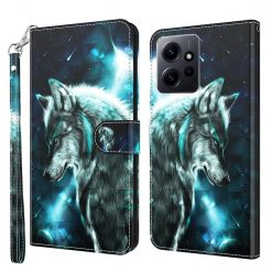 Kryty na mobil | Knižkové puzdro Trendy Cross case Nočný vlk – Xiaomi Redmi Note 12 (4G) | Kryty na mobil
