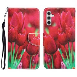Kryty na mobil | Knižkové puzdro Trendy Cross case Tulipány – Samsung Galaxy A54 5G | Kryty na mobil