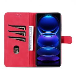 Kryty na mobil | Peňaženkové puzdro AZNS Skin Feel červené – Xiaomi Redmi Note 12 Pro | Kryty na mobil