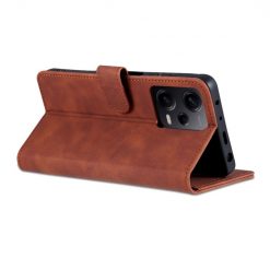Kryty na mobil | Peňaženkové puzdro AZNS Skin Feel hnedé – Xiaomi Redmi Note 12 5G | Kryty na mobil