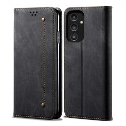 Kryty na mobil | Peňaženkové puzdro Denim Texture čierne – Samsung Galaxy A14 4G/5G | Kryty na mobil