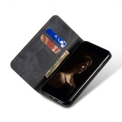 Kryty na mobil | Peňaženkové puzdro Denim Texture čierne – Samsung Galaxy A14 4G/5G | Kryty na mobil