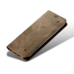 Kryty na mobil | Peňaženkové puzdro Denim Texture svetlohnedé – Samsung Galaxy A14 4G/5G | Kryty na mobil