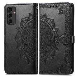 Kryty na mobil | Peňaženkové puzdro Embossing Pattern Mandala Flower čierne – Samsung Galaxy A14 4G/5G | Kryty na mobil
