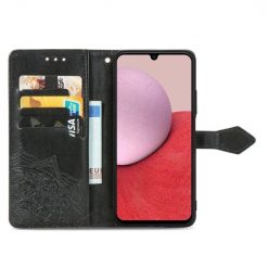 Kryty na mobil | Peňaženkové puzdro Embossing Pattern Mandala Flower čierne – Samsung Galaxy A14 4G/5G | Kryty na mobil