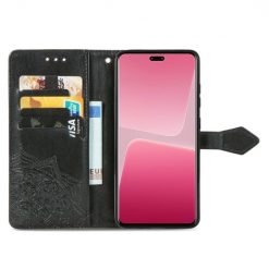 Peňaženkové puzdro Embossing Pattern Mandala Flower čierne – Xiaomi 13 Lite | Kryty na mobil Kryty na mobil | Peňaženkové puzdro Embossing Pattern Mandala Flower čierne – Xiaomi 13 Lite | Kryty na mobil