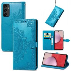 Kryty na mobil | Peňaženkové puzdro Embossing Pattern Mandala Flower modré – Samsung Galaxy A14 4G/5G | Kryty na mobil