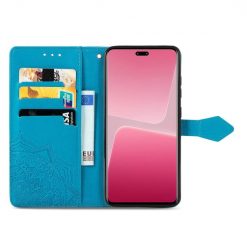 Kryty na mobil | Peňaženkové puzdro Embossing Pattern Mandala Flower modré – Xiaomi 13 Lite | Kryty na mobil