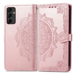 Kryty na mobil | Peňaženkové puzdro Embossing Pattern Mandala Flower ružové – Samsung Galaxy A14 4G/5G | Kryty na mobil
