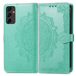 Kryty na mobil | Peňaženkové puzdro Embossing Pattern Mandala Flower zelené – Samsung Galaxy A14 4G/5G | Kryty na mobil