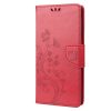 Kryty na mobil | Peňaženkové puzdro Embossing Pattern Motýľ a kvet hnedé – Xiaomi Redmi Note 12 Pro | Kryty na mobil