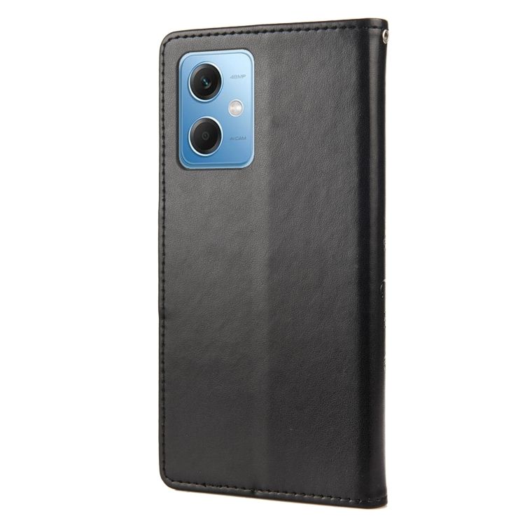 Peňaženkové puzdro Embossing Pattern Motýľ a kvet čierne – Xiaomi Redmi Note 12 5G | Kryty na mobil Kryty na mobil | Peňaženkové puzdro Embossing Pattern Motýľ a kvet čierne – Xiaomi Redmi Note 12 5G | Kryty na mobil