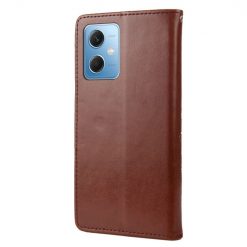 Kryty na mobil | Peňaženkové puzdro Embossing Pattern Motýľ a kvet hnedé – Xiaomi Redmi Note 12 Pro | Kryty na mobil