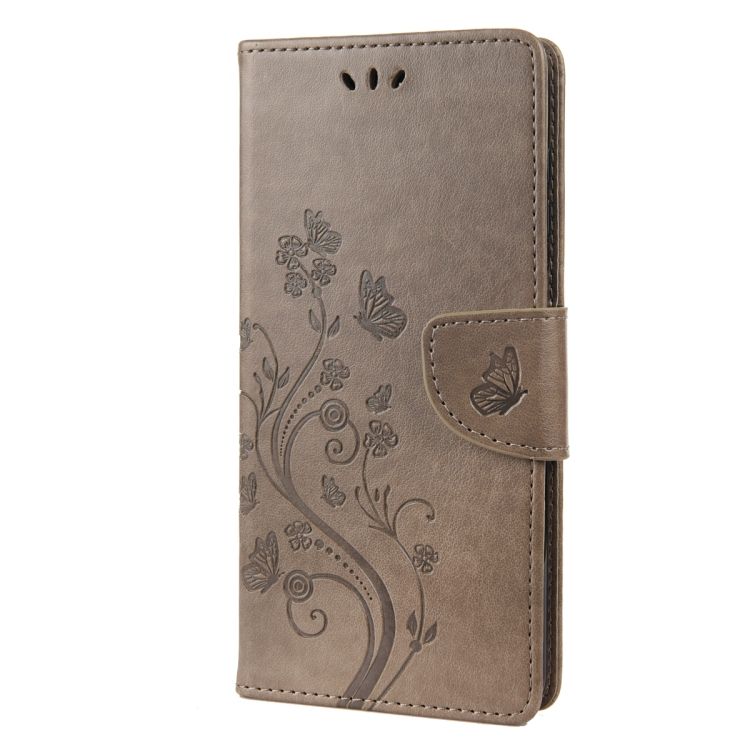 Peňaženkové puzdro Embossing Pattern Motýľ a kvet sivé – Xiaomi Redmi Note 12 Pro | Kryty na mobil Kryty na mobil | Peňaženkové puzdro Embossing Pattern Motýľ a kvet sivé – Xiaomi Redmi Note 12 Pro | Kryty na mobil