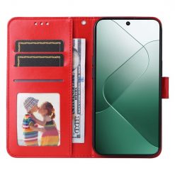 Kryty na mobil | Peňaženkové puzdro Embossing Pattern Slnečnica červené – Xiaomi 14 | Kryty na mobil