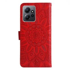 Peňaženkové puzdro Embossing Pattern Slnečnica červené – Xiaomi Redmi Note 12 (4G) | Kryty na mobil Kryty na mobil | Peňaženkové puzdro Embossing Pattern Slnečnica červené – Xiaomi Redmi Note 12 (4G) | Kryty na mobil