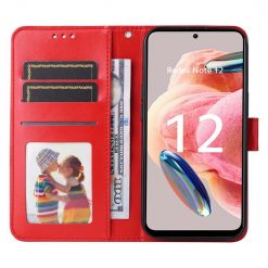 Peňaženkové puzdro Embossing Pattern Slnečnica červené – Xiaomi Redmi Note 12 (4G) | Kryty na mobil Kryty na mobil | Peňaženkové puzdro Embossing Pattern Slnečnica červené – Xiaomi Redmi Note 12 (4G) | Kryty na mobil