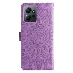 Kryty na mobil | Peňaženkové puzdro Embossing Pattern Slnečnica fialové – Xiaomi Redmi Note 12 (4G) | Kryty na mobil
