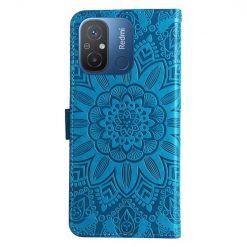 Peňaženkové puzdro Embossing Pattern Slnečnica modré – Xiaomi Redmi 12C | Kryty na mobil Kryty na mobil | Peňaženkové puzdro Embossing Pattern Slnečnica modré – Xiaomi Redmi 12C | Kryty na mobil
