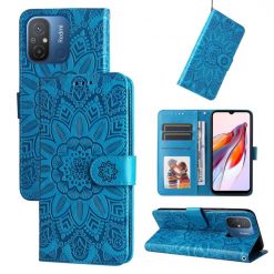 Peňaženkové puzdro Embossing Pattern Slnečnica modré – Xiaomi Redmi 12C | Kryty na mobil Kryty na mobil | Peňaženkové puzdro Embossing Pattern Slnečnica modré – Xiaomi Redmi 12C | Kryty na mobil