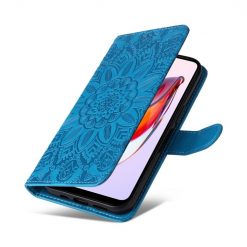 Peňaženkové puzdro Embossing Pattern Slnečnica modré – Xiaomi Redmi 12C | Kryty na mobil Kryty na mobil | Peňaženkové puzdro Embossing Pattern Slnečnica modré – Xiaomi Redmi 12C | Kryty na mobil