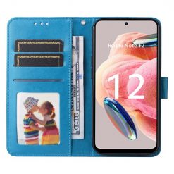 Peňaženkové puzdro Embossing Pattern Slnečnica modré – Xiaomi Redmi Note 12 (4G) | Kryty na mobil Kryty na mobil | Peňaženkové puzdro Embossing Pattern Slnečnica modré – Xiaomi Redmi Note 12 (4G) | Kryty na mobil