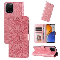 Peňaženkové puzdro Embossing Pattern Slnečnica ružové – Huawei Nova Y61 | Kryty na mobil Kryty na mobil | Peňaženkové puzdro Embossing Pattern Slnečnica ružové – Huawei Nova Y61 | Kryty na mobil