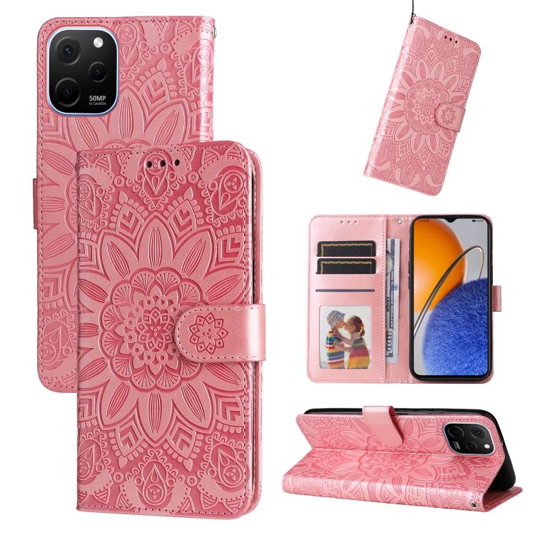 Peňaženkové puzdro Embossing Pattern Slnečnica ružové – Huawei Nova Y61 | Kryty na mobil Kryty na mobil | Peňaženkové puzdro Embossing Pattern Slnečnica ružové – Huawei Nova Y61 | Kryty na mobil