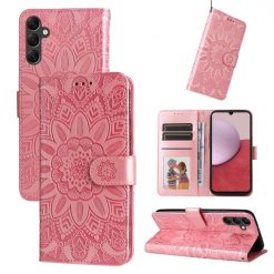 Peňaženkové puzdro Embossing Pattern Slnečnica ružové – Samsung Galaxy A14 4G/5G | Kryty na mobil Kryty na mobil | Peňaženkové puzdro Embossing Pattern Slnečnica ružové – Samsung Galaxy A14 4G/5G | Kryty na mobil