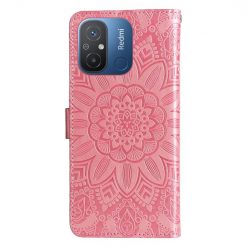Kryty na mobil | Peňaženkové puzdro Embossing Pattern Slnečnica ružové – Xiaomi Redmi 12C | Kryty na mobil