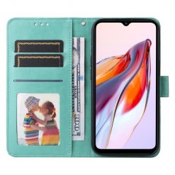 Kryty na mobil | Peňaženkové puzdro Embossing Pattern Slnečnica zelené – Xiaomi Redmi 12C | Kryty na mobil