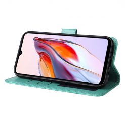 Kryty na mobil | Peňaženkové puzdro Embossing Pattern Slnečnica zelené – Xiaomi Redmi 12C | Kryty na mobil