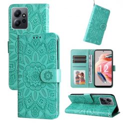 Kryty na mobil | Peňaženkové puzdro Embossing Pattern Slnečnica zelené – Xiaomi Redmi Note 12 (4G) | Kryty na mobil