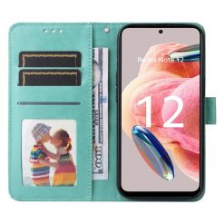 Kryty na mobil | Peňaženkové puzdro Embossing Pattern Slnečnica zelené – Xiaomi Redmi Note 12 (4G) | Kryty na mobil