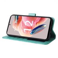 Kryty na mobil | Peňaženkové puzdro Embossing Pattern Slnečnica zelené – Xiaomi Redmi Note 12 (4G) | Kryty na mobil