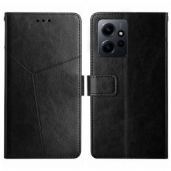 Kryty na mobil | Peňaženkové puzdro Geometric Pattern case čierne – Xiaomi Redmi Note 12 (4G) | Kryty na mobil