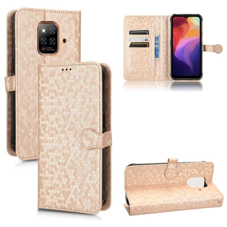 Peňaženkové puzdro Honeycomb Dot Texture Case zlaté – Ulefone Power Armor 14 / 14 Pro | Kryty na mobil Kryty na mobil | Peňaženkové puzdro Honeycomb Dot Texture Case zlaté – Ulefone Power Armor 14 / 14 Pro | Kryty na mobil