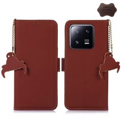 Kryty na mobil | Peňaženkové puzdro RFID Leather case hnedé – Xiaomi 13 | Kryty na mobil