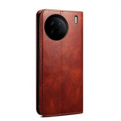 Kryty na mobil | Peňaženkové puzdro Wax case hnedé – Vivo X90 Pro | Kryty na mobil