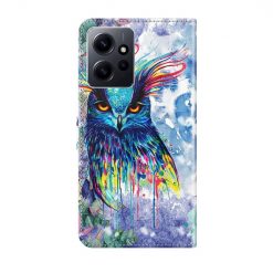 Kryty na mobil | Knižkové puzdro Trendy Cross case Farebná sova – Xiaomi Redmi Note 12 (4G) | Kryty na mobil