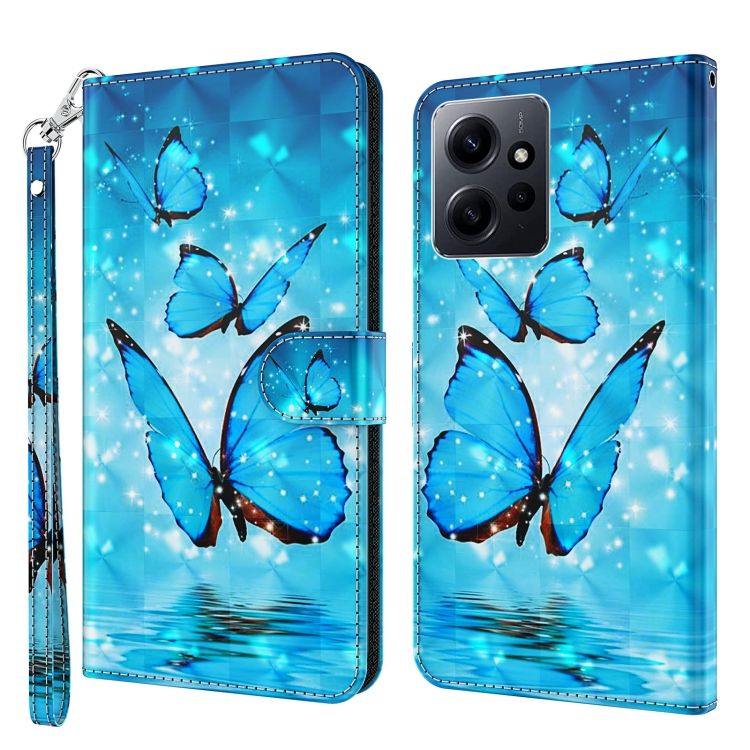 Knižkové puzdro Trendy Cross case Modré motýle – Xiaomi Redmi Note 12 (4G) | Kryty na mobil Kryty na mobil | Knižkové puzdro Trendy Cross case Modré motýle – Xiaomi Redmi Note 12 (4G) | Kryty na mobil