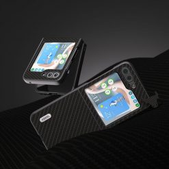 Kryty na mobil | Kryt Abeel Carbon Fiber Čierny – Samsung Galaxy Z Flip 5 | Kryty na mobil