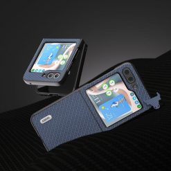 Kryt Abeel Carbon Fiber modrý – Samsung Galaxy Z Flip 5 | Kryty na mobil Kryty na mobil | Kryt Abeel Carbon Fiber modrý – Samsung Galaxy Z Flip 5 | Kryty na mobil