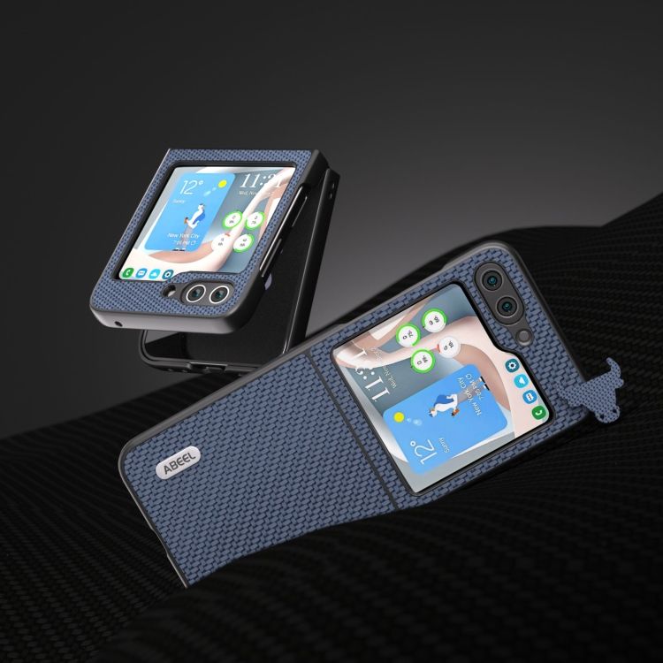 Kryt Abeel Carbon Fiber modrý – Samsung Galaxy Z Flip 5 | Kryty na mobil Kryty na mobil | Kryt Abeel Carbon Fiber modrý – Samsung Galaxy Z Flip 5 | Kryty na mobil