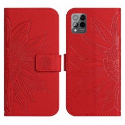 Kryty na mobil | Peňaženkové puzdro Embossing Pattern Kvet červené – T Phone Pro / T Phone Pro (2023) | Kryty na mobil