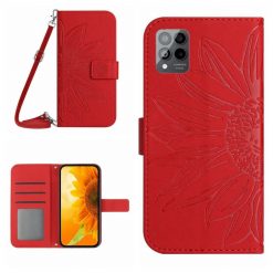 Kryty na mobil | Peňaženkové puzdro Embossing Pattern Kvet červené – T Phone Pro / T Phone Pro (2023) | Kryty na mobil