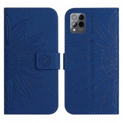 Kryty na mobil | Peňaženkové puzdro Embossing Pattern Kvet modré – T Phone Pro / T Phone Pro (2023) | Kryty na mobil